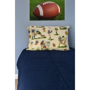 Set of 2 Vintage Traditions Pamela Kline Football Standard Sized Pillowcases